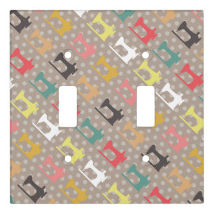 Love Sewing Machine Brown Light Switch Cover
