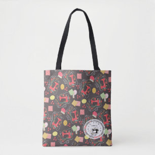 Love Sewing Machine Brown Tote Bag