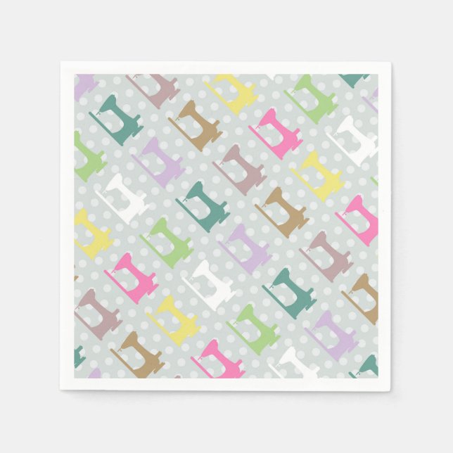 Love Sewing Machine Grey Napkins (Front)