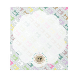 Love Sewing Machine Grey Notepad