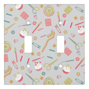 Love Sewing Machine Pastel Grey Light Switch Cover