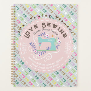 Love Sewing Machine Pastel Pink Planner