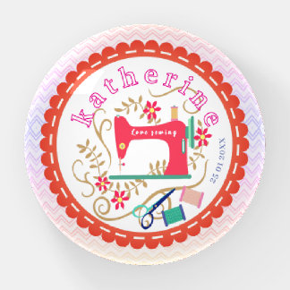 Love Sewing Machine Pink Paperweight