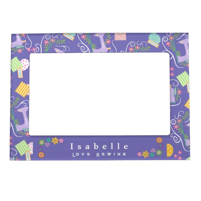 Love Sewing Machine Purple Magnetic Frame (Front)