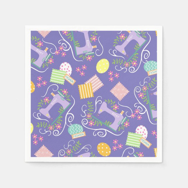 Love Sewing Purple Napkins (Front)