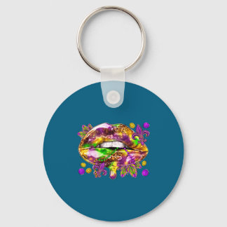 Love Sexy Lips Mardi Gras Carnival Fat Keychain