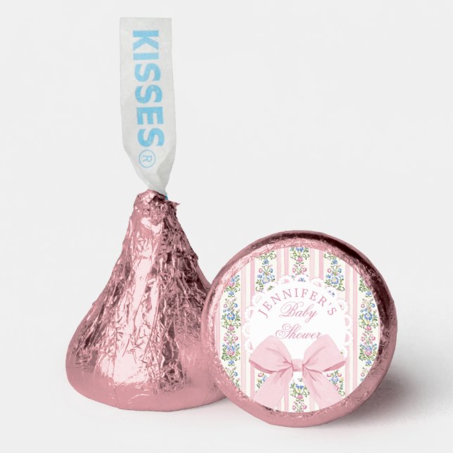 Love Shack Baby Coquette Pink Bow Baby Shower Hershey®'s Kisses® (Front)