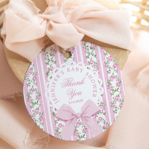 Love Shack Baby Coquette Pink Bow Thank you Favor Tags