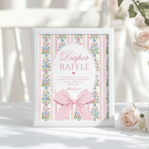 Love Shack Baby Diaper raffle Coquette Bow Poster