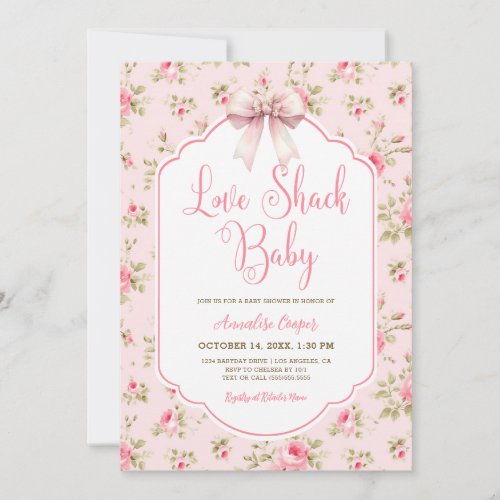 Love Shack Baby Girl Baby Shower Invitation