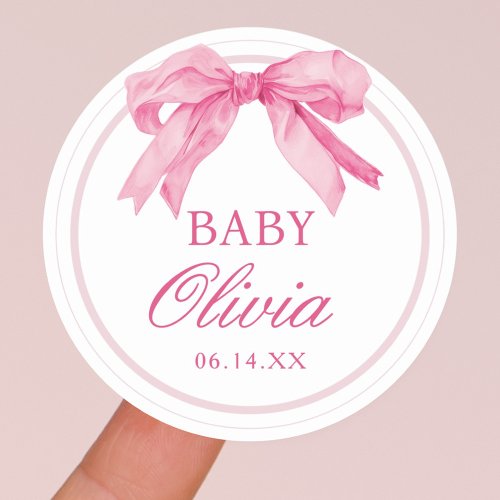 Love Shack Baby Shower Baby Girl Classic Round Sticker
