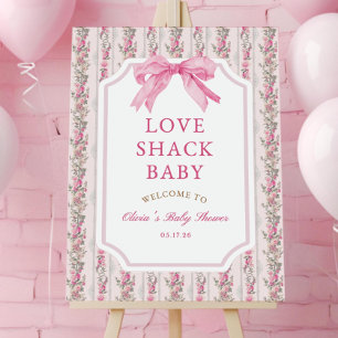 Love Shack Baby Shower Welcome Sign Template, Pink