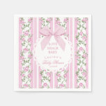Love Shack Coquette Blush Pink Bow Baby Shower Napkins