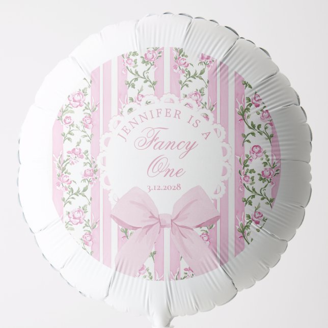 Love Shack Fancy One Coquette Bow 1st Birthday Balloon (Front)