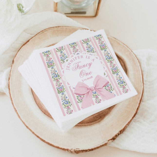 Love Shack Fancy One Coquette Bow 1st Birthday Napkins (Creator Uploaded)