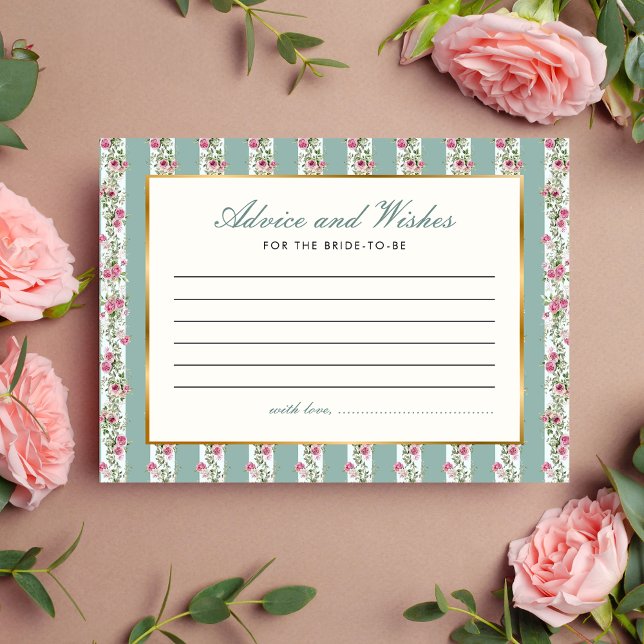 Love Shack Fiance Advice Wishes Bridal Shower Enclosure Card (Creator Uploaded)