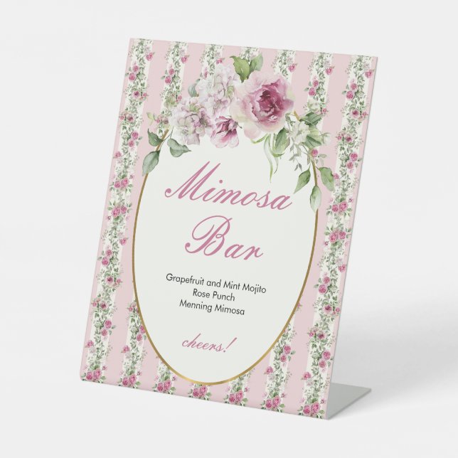 Love Shack Fiance Bridal Shower Mimosa Bar Pedestal Sign (Front)