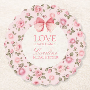 Love Shack Fiance Bridal Shower Paper Coaster