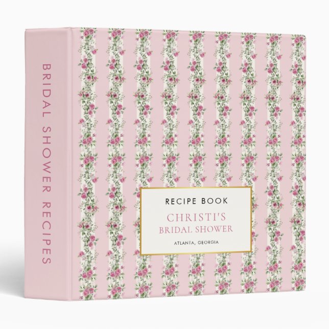 Love Shack Fiance Floral Garden Bridal Shower 3 Ring Binder (Front/Spine)