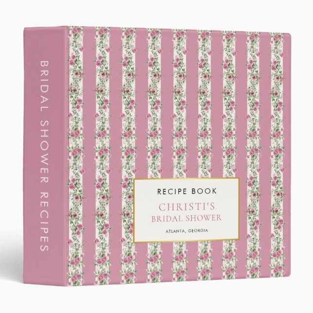 Love Shack Fiance Floral Garden Bridal Shower 3 Ring Binder (Front/Spine)