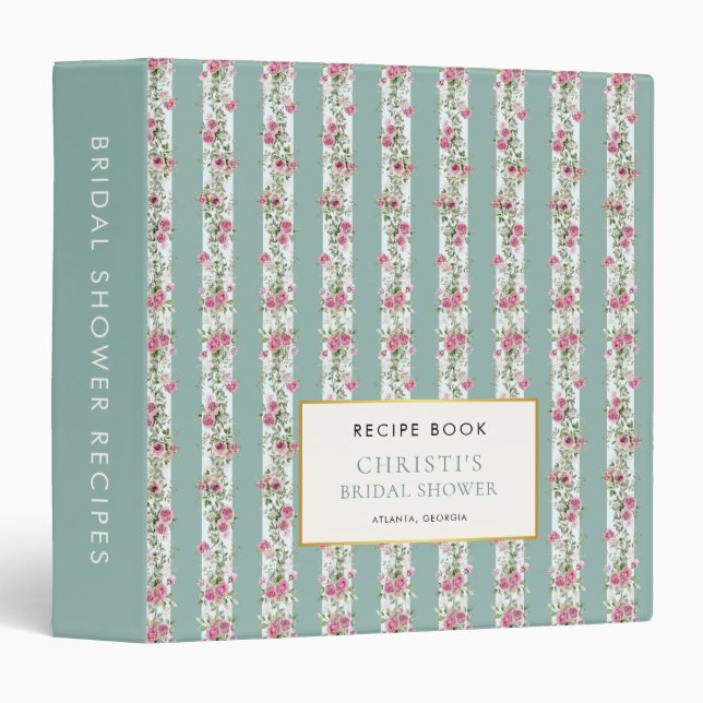 Love Shack Fiance Floral Garden Bridal Shower 3 Ring Binder (Front/Spine)