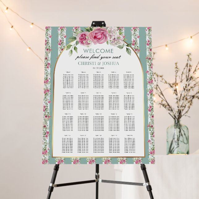  Love Shack Fiance Flowers Wedding Seating Chart  Foam Board (In Situ (Stand))