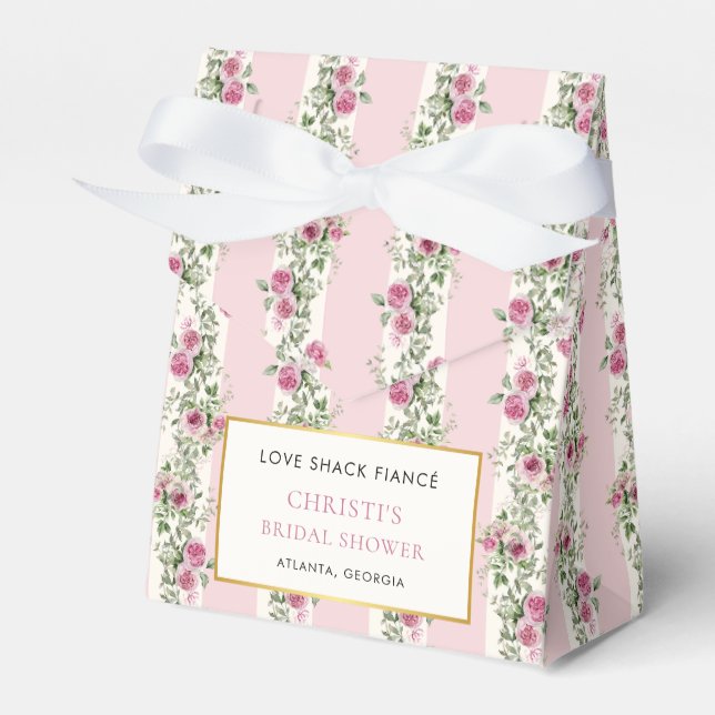 Love Shack Fiance Garden Party Bridal Shower Favor Boxes (Front Side)
