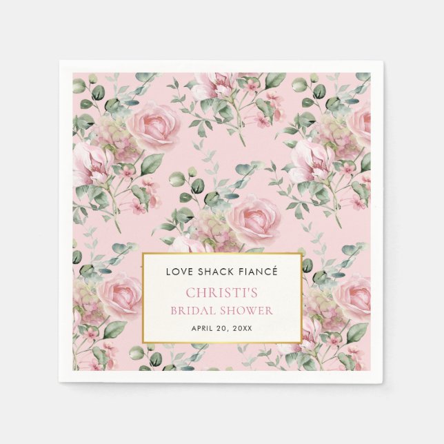 Love Shack Fiance Garden Party Bridal Shower Napkins (Front)