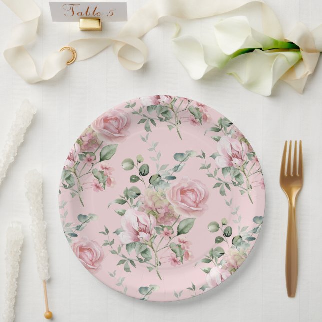 Love Shack Fiance Garden Party Bridal Shower Paper Plates (Wedding)