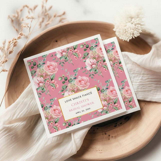 Love Shack Fiance Garden Tea Party Bridal Shower Napkins (Creator Uploaded)