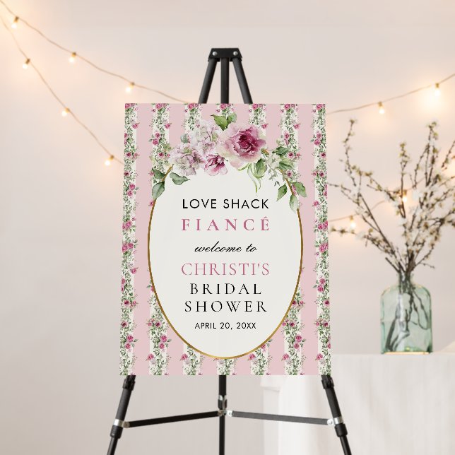 Love Shack Fiance Party Bridal Shower Welcome Sign (In Situ (Stand))