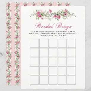 Love Shack Fiance Pink Flowers Bridal Bingo Game