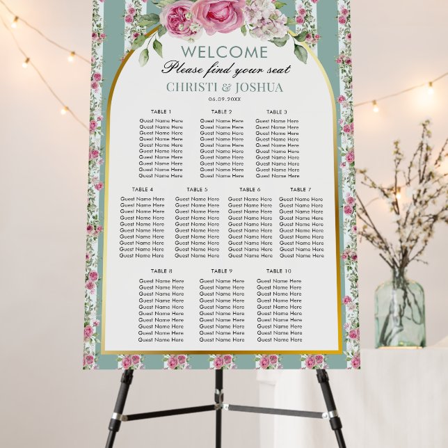 Love Shack Fiance Wedding Seating Chart Arch  Foam Board (In Situ (Stand))