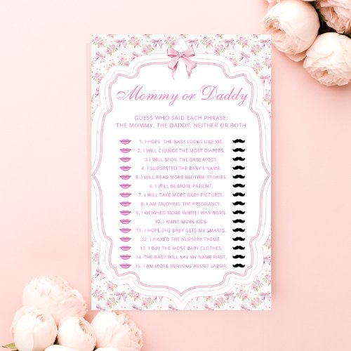 Love Shack Mommy or Daddy Baby Shower Game