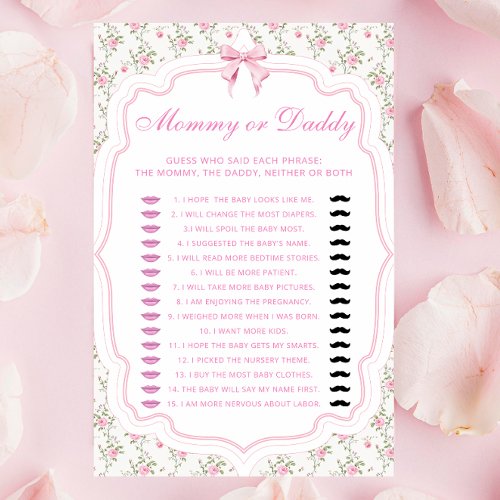 Love Shack Mommy or Daddy Baby Shower Game
