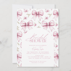 Love Shack Pink Bow Coquette Bridal Shower Invitation
