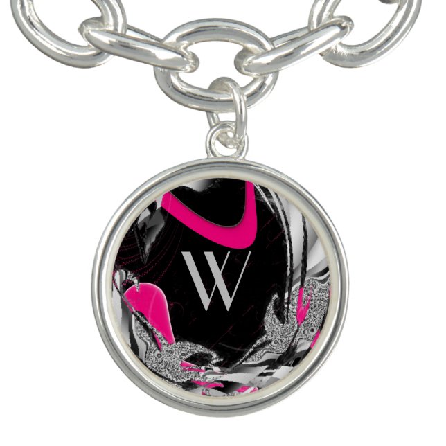 Love Shack Pink Heart Charm Bracelet (Design)