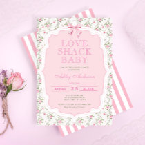 Love Shack Rose Floral Elegant Baby Shower Invitation
