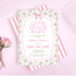 Love Shack Vintage Baby Shower Invitation<br><div class="desc">Indulge in the sweet nostalgia of cherished moments with our captivating invitation, where vintage charm meets modern elegance to create an atmosphere of pure love and affection. This enchanting design captures the essence of timeless romance, with delicate motifs and soft hues evoking memories of days gone by. Each element is...</div>