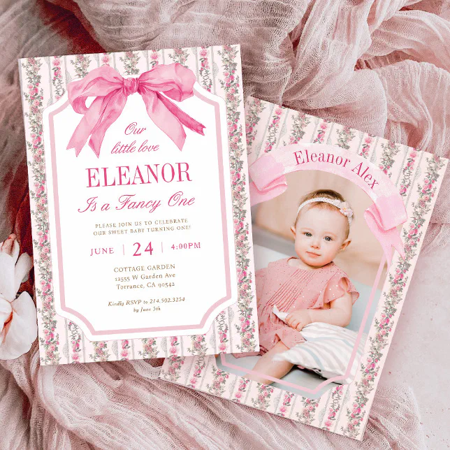 Love Shack Vintage Fancy ONE Girl Birthday Invitation
