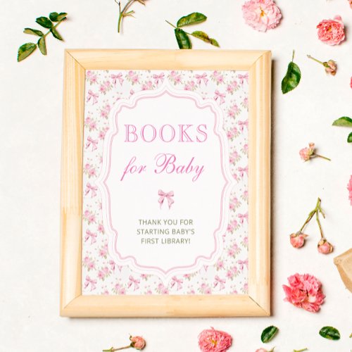 Love Shack Vintage Floral Books for Baby Poster