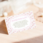 Love Shack Vintage Pink Baby Shower Books For Baby Enclosure Card<br><div class="desc">Step into a world of timeless charm and tender beauty with our "Love Shack Vintage Pink Baby Shower Collection, " where every detail whispers tales of love and nostalgia. This enchanting design evokes the essence of vintage elegance, with delicate pink bows and intricate rose floral patterns adorning the items. Each...</div>
