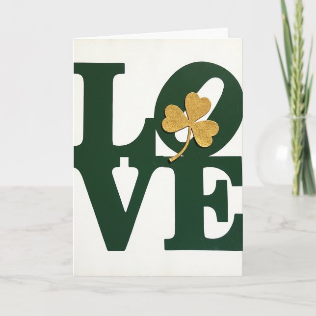 Love Shamrock Happy St Patricks Card (Front)