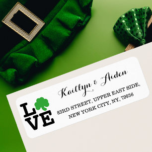 Love Shamrock Irish Clover Custom St Patricks Day Label