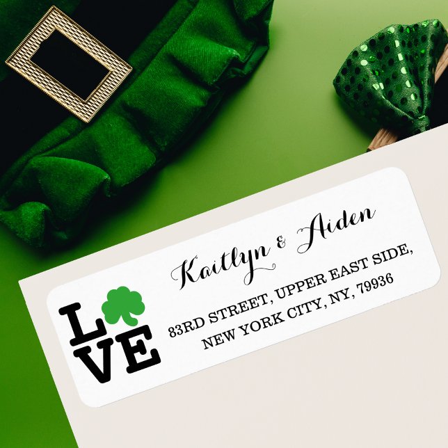 Love Shamrock Irish Clover Custom St Patricks Day Label (Love Shamrock Irish Clover Custom St Patricks Day Label)