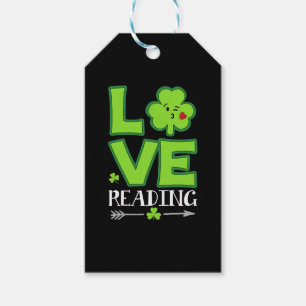 Love Shamrock Reading Teacher Funny St Patricks Da Gift Tags