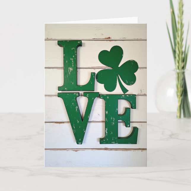 Love Shamrock Rustic Style Card (Front)