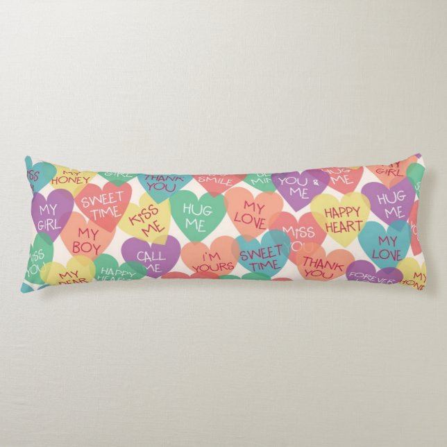 Love Shape Background Body Pillow (Front)