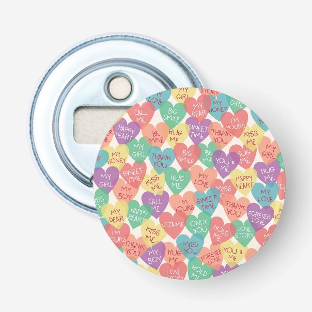 Love Shape Background Bottle Opener (Front)