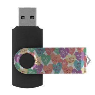 Love Shape Background Flash Drive